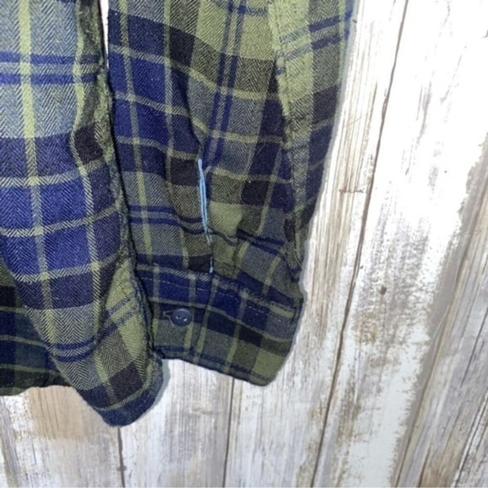 BCBG Green Plaid Button Down - Picture 3 of 4